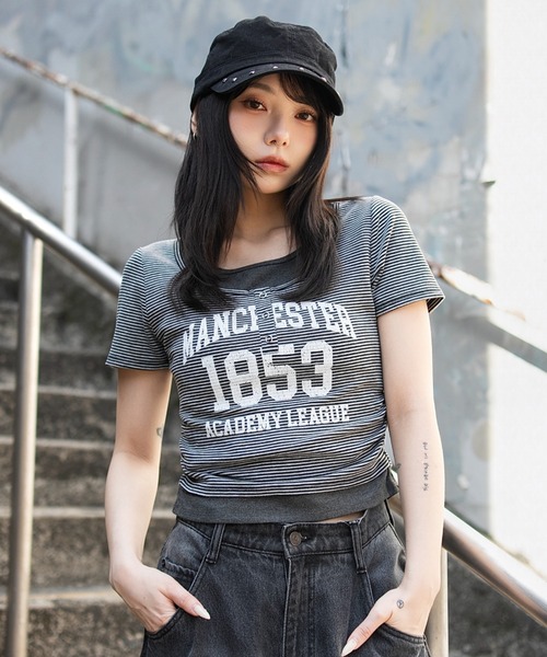 WEGO(ウィゴー)の「WEGO/グラフィックレイヤードドッキングT(Tシャツ/カットソー・レディース・ホワイト/ブラック系その他5/その他1・FREE)」の8枚目の写真