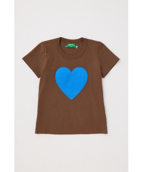 GREEN BUTTER(グリーンバター)の「Heart Applique Tシャツ(Tシャツ/カットソー・レディース・ブラック/ブラウン・LARGE)」の2枚目の写真