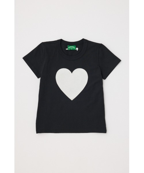 GREEN BUTTER(グリーンバター)の「Heart Applique Tシャツ(Tシャツ/カットソー・レディース・ブラック/ブラウン・LARGE)」の1枚目の写真