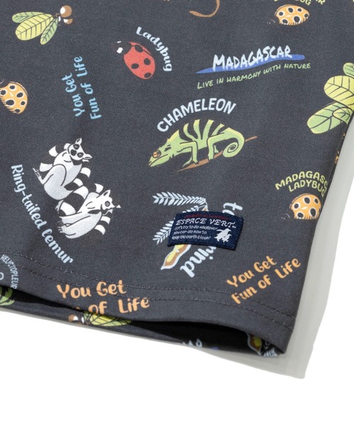 go slow caravan（ゴースローキャラバン）の「ESPACE VERT/エスパスヴェール　吸水速乾 マダガスカル総柄 TEE（Tシャツ/カットソー・メンズ・ホワイト/ブラック・MEDIUM/LARGE/X-LARGE）」の9枚目の写真