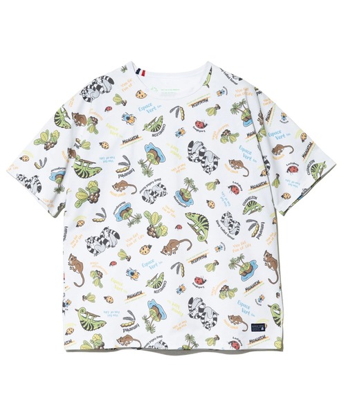 go slow caravan（ゴースローキャラバン）の「ESPACE VERT/エスパスヴェール　吸水速乾 マダガスカル総柄 TEE（Tシャツ/カットソー・メンズ・ホワイト/ブラック・MEDIUM/LARGE/X-LARGE）」の4枚目の写真