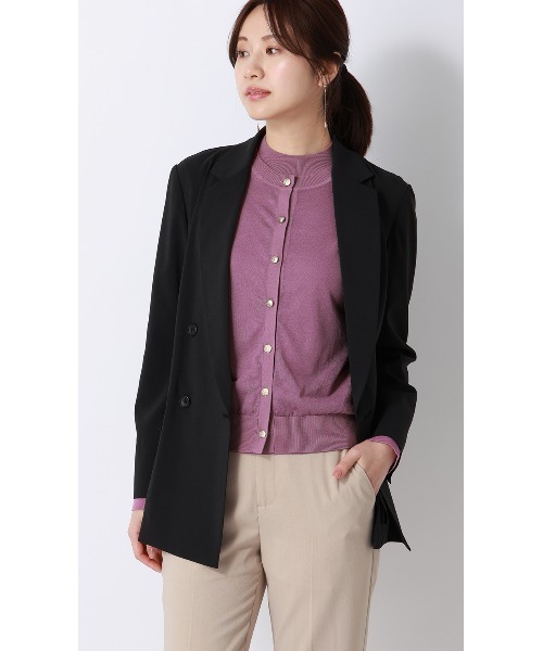 AOYAMA(アオヤマ)の「シアーカーディガン【涼】【長袖】【アンサンブル着用可】(カーディガン/ボレロ・レディース・ネイビー/ピンク/グレー・S/M/L)」の5枚目の写真