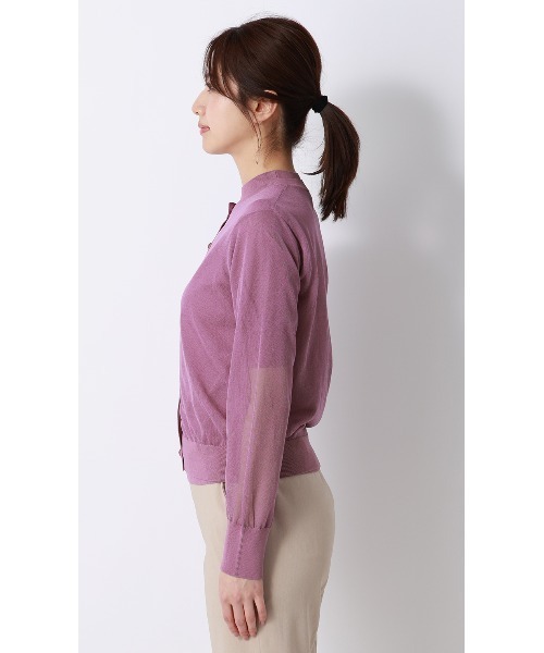 AOYAMA(アオヤマ)の「シアーカーディガン【涼】【長袖】【アンサンブル着用可】(カーディガン/ボレロ・レディース・ネイビー/ピンク/グレー・S/M/L)」の10枚目の写真