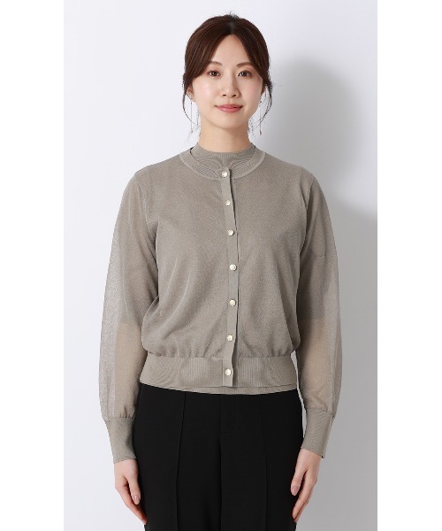 AOYAMA(アオヤマ)の「シアーカーディガン【涼】【長袖】【アンサンブル着用可】(カーディガン/ボレロ・レディース・ネイビー/ピンク/グレー・S/M/L)」の21枚目の写真