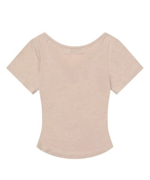 MUCENT（ムセント）の「A'GEM/9 × .kom 『MUCENT/ムセント』ONYX SIGNATURE LOGO V-NECK HALF TEE/オニキスシグニチャーロゴVネック半袖Tシャツ（Tシャツ/カットソー・レディース・ホワイト/ブラック/ベージュ/チャコールグレー/グレー・FREE）」の18枚目の写真