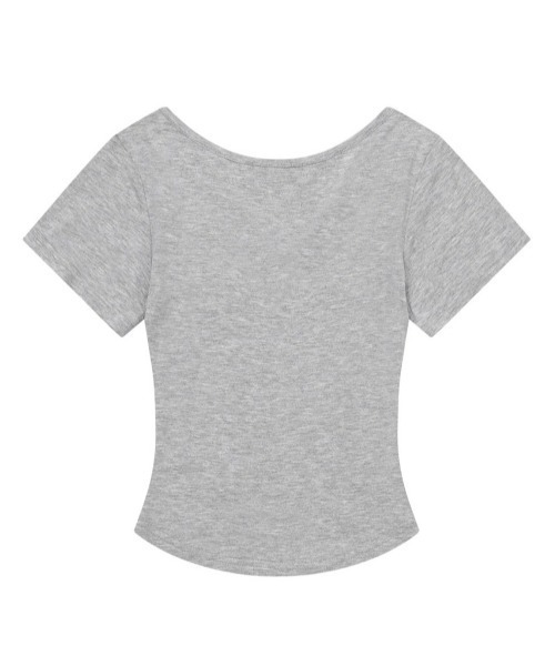 MUCENT（ムセント）の「A'GEM/9 × .kom 『MUCENT/ムセント』ONYX SIGNATURE LOGO V-NECK HALF TEE/オニキスシグニチャーロゴVネック半袖Tシャツ（Tシャツ/カットソー・レディース・ホワイト/ブラック/ベージュ/チャコールグレー/グレー・FREE）」の21枚目の写真