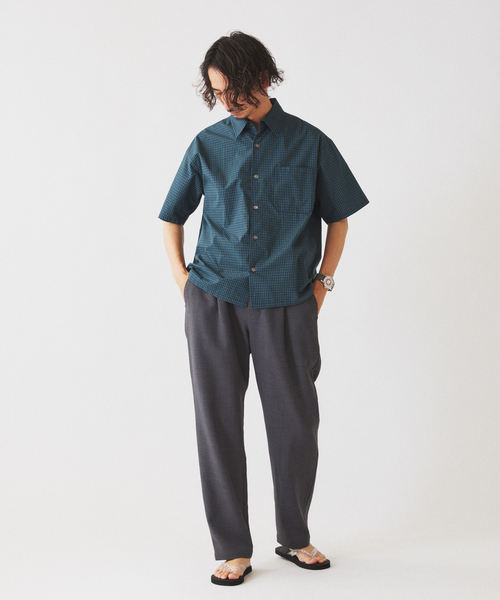 JOURNAL STANDARD relume(ジャーナルスタンダード レリューム)の「JAMES FABRIC ストライプ&チェック スクエアシャツ(シャツ/ブラウス・メンズ・ブルー/ネイビー/ブルー系その他・MEDIUM/LARGE)」の4枚目の写真