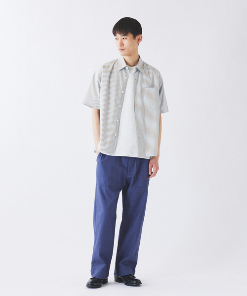 JOURNAL STANDARD relume(ジャーナルスタンダード レリューム)の「JAMES FABRIC ストライプ&チェック スクエアシャツ(シャツ/ブラウス・メンズ・ブルー/ネイビー/ブルー系その他・MEDIUM/LARGE)」の6枚目の写真