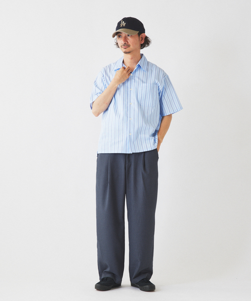 JOURNAL STANDARD relume(ジャーナルスタンダード レリューム)の「JAMES FABRIC ストライプ&チェック スクエアシャツ(シャツ/ブラウス・メンズ・ブルー/ネイビー/ブルー系その他・MEDIUM/LARGE)」の7枚目の写真
