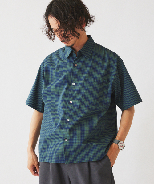 JOURNAL STANDARD relume(ジャーナルスタンダード レリューム)の「JAMES FABRIC ストライプ&チェック スクエアシャツ(シャツ/ブラウス・メンズ・ブルー/ネイビー/ブルー系その他・MEDIUM/LARGE)」の8枚目の写真