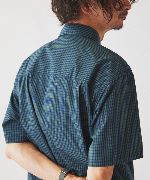 JOURNAL STANDARD relume(ジャーナルスタンダード レリューム)の「JAMES FABRIC ストライプ&チェック スクエアシャツ(シャツ/ブラウス・メンズ・ブルー/ネイビー/ブルー系その他・MEDIUM/LARGE)」の9枚目の写真