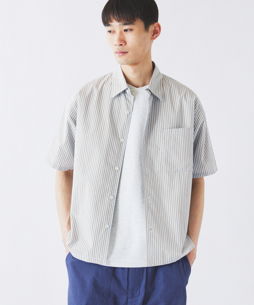 JOURNAL STANDARD relume(ジャーナルスタンダード レリューム)の「JAMES FABRIC ストライプ&チェック スクエアシャツ(シャツ/ブラウス・メンズ・ブルー/ネイビー/ブルー系その他・MEDIUM/LARGE)」の12枚目の写真