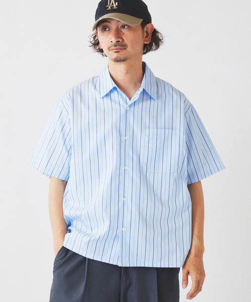 JOURNAL STANDARD relume(ジャーナルスタンダード レリューム)の「JAMES FABRIC ストライプ&チェック スクエアシャツ(シャツ/ブラウス・メンズ・ブルー/ネイビー/ブルー系その他・MEDIUM/LARGE)」の15枚目の写真
