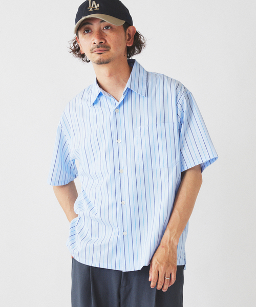 JOURNAL STANDARD relume(ジャーナルスタンダード レリューム)の「JAMES FABRIC ストライプ&チェック スクエアシャツ(シャツ/ブラウス・メンズ・ブルー/ネイビー/ブルー系その他・MEDIUM/LARGE)」の16枚目の写真