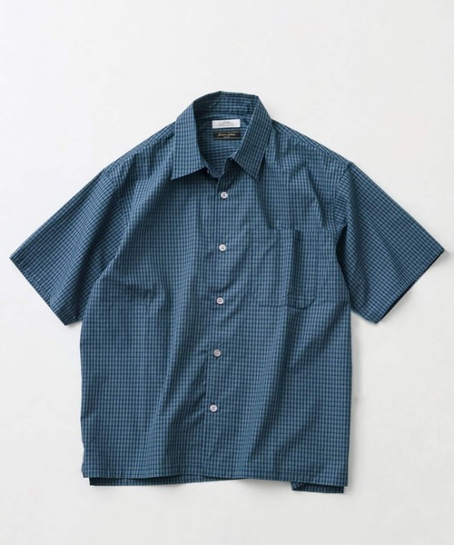 JOURNAL STANDARD relume(ジャーナルスタンダード レリューム)の「JAMES FABRIC ストライプ&チェック スクエアシャツ(シャツ/ブラウス・メンズ・ブルー/ネイビー/ブルー系その他・MEDIUM/LARGE)」の1枚目の写真