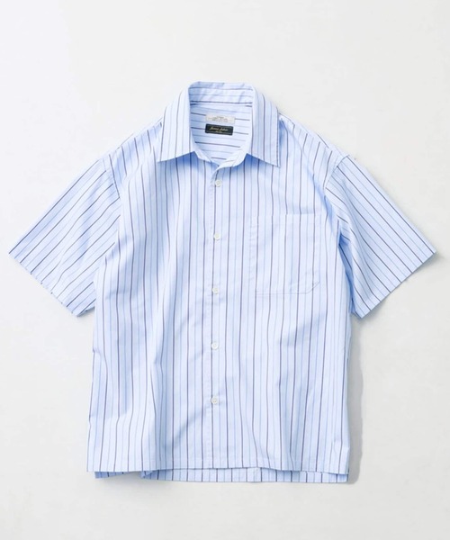 JOURNAL STANDARD relume(ジャーナルスタンダード レリューム)の「JAMES FABRIC ストライプ&チェック スクエアシャツ(シャツ/ブラウス・メンズ・ブルー/ネイビー/ブルー系その他・MEDIUM/LARGE)」の2枚目の写真