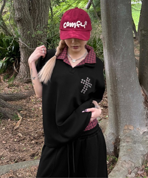 sedacle(セダクル)の「レイヤードスキッパーポンチTEE(Tシャツ/カットソー・レディース・オフホワイト/ブラック系その他/ブラック/ネイビー・X-SMALL/MEDIUM/LARGE)」の2枚目の写真