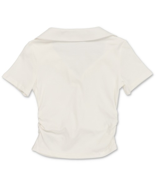 SPINNS（スピンズ）の「スキッパ―ネック半袖カットソー/ポロシャツ（Tシャツ/カットソー・レディース・ネイビー/オフホワイト/ブラック/グレー・ONESIZE）」の8枚目の写真