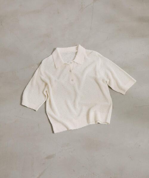 URBAN RESEARCH DOORS(アーバンリサーチドアーズ)の「Acetate Mix Collared Knit(ニット/セーター・レディース・ブラック/ナチュラル・FREE)」の2枚目の写真