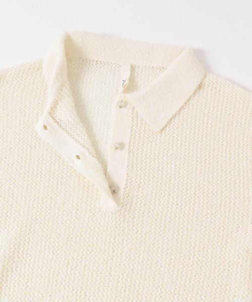 URBAN RESEARCH DOORS(アーバンリサーチドアーズ)の「Acetate Mix Collared Knit(ニット/セーター・レディース・ブラック/ナチュラル・FREE)」の4枚目の写真
