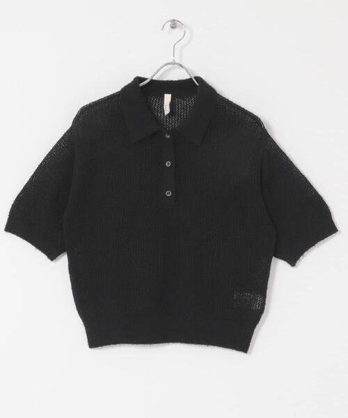 URBAN RESEARCH DOORS(アーバンリサーチドアーズ)の「Acetate Mix Collared Knit(ニット/セーター・レディース・ブラック/ナチュラル・FREE)」の13枚目の写真