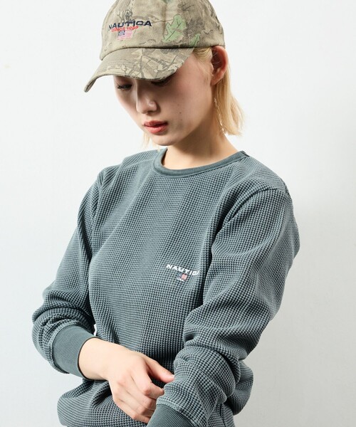 NAUTICA(ノーティカ)の「NAUTICA/ノーティカ Essentials タイトフィット L/S クルーネック ワッフル ピグメントTシャツ(Tシャツ/カットソー・メンズ・チャコールグレー/ネイビー/オリーブ・LARGE/MEDIUM/SMALL)」の3枚目の写真