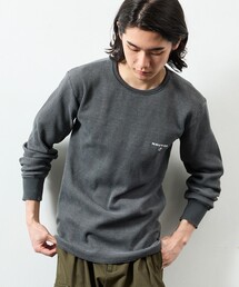 NAUTICA/ノーティカ Essentials タイトフィット L/S クルーネック ワッフル ピグメントTシャツ