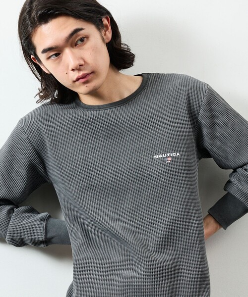 NAUTICA(ノーティカ)の「NAUTICA/ノーティカ Essentials タイトフィット L/S クルーネック ワッフル ピグメントTシャツ(Tシャツ/カットソー・メンズ・チャコールグレー/ネイビー/オリーブ・LARGE/MEDIUM/SMALL)」の10枚目の写真