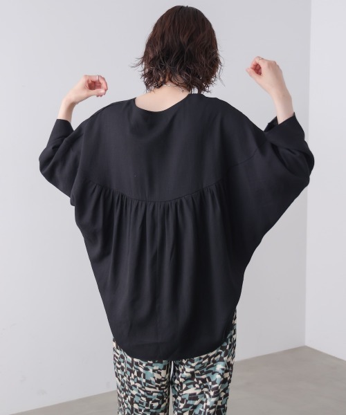 Bou Jeloud(ブージュルード)の「リネンライクワイドブラウス(Tシャツ/カットソー・レディース・カーキ/ベージュ/ブラック・FREE)」の9枚目の写真