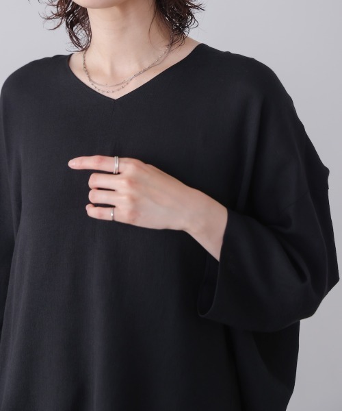 Bou Jeloud(ブージュルード)の「リネンライクワイドブラウス(Tシャツ/カットソー・レディース・カーキ/ベージュ/ブラック・FREE)」の11枚目の写真