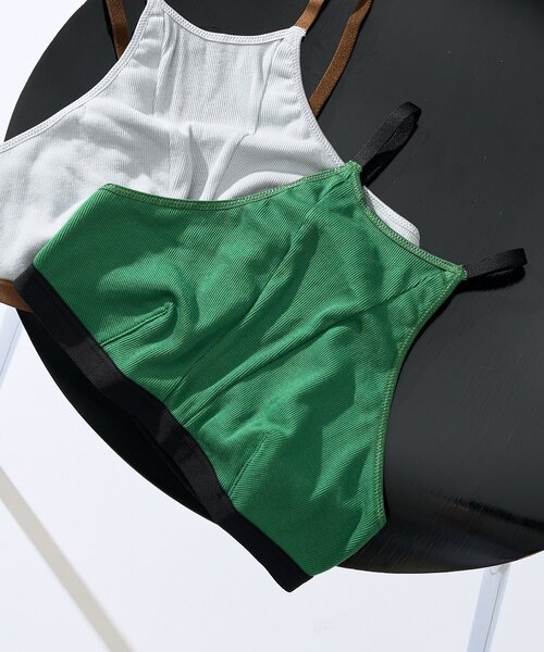 overneath(オーバーニース)の「【OVERNEATH】Bra067(キャミソール・レディース・グリーン/ライトグレー・MEDIUM/SMALL)」の1枚目の写真