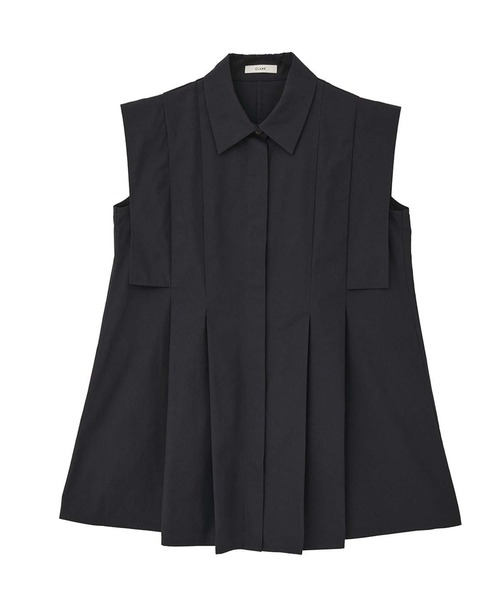 CLANE(クラネ)の「【CLANE/クラネ】PANELL PLEAT SQUARE SLEEVE SHIRTS/パネルプリーツスクエアスリーブシャツ(シャツ/ブラウス・レディース・ミント/ホワイト/ネイビー・1)」の3枚目の写真