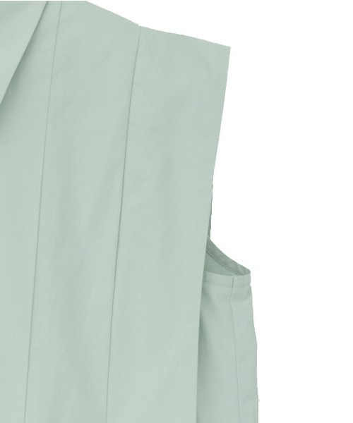 CLANE(クラネ)の「【CLANE/クラネ】PANELL PLEAT SQUARE SLEEVE SHIRTS/パネルプリーツスクエアスリーブシャツ(シャツ/ブラウス・レディース・ミント/ホワイト/ネイビー・1)」の6枚目の写真