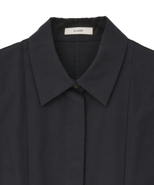 CLANE(クラネ)の「【CLANE/クラネ】PANELL PLEAT SQUARE SLEEVE SHIRTS/パネルプリーツスクエアスリーブシャツ(シャツ/ブラウス・レディース・ミント/ホワイト/ネイビー・1)」の10枚目の写真