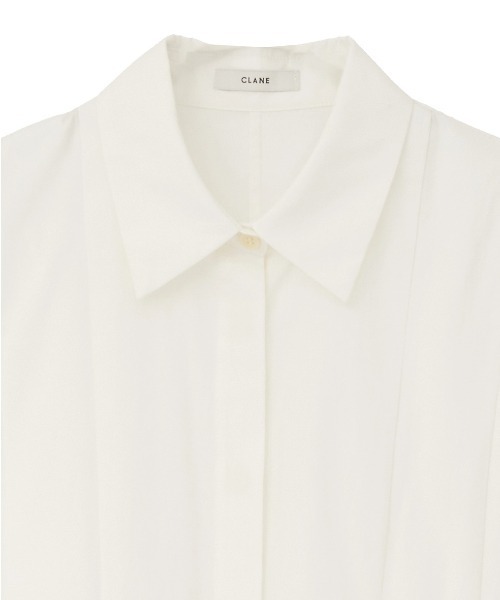 CLANE(クラネ)の「【CLANE/クラネ】PANELL PLEAT SQUARE SLEEVE SHIRTS/パネルプリーツスクエアスリーブシャツ(シャツ/ブラウス・レディース・ミント/ホワイト/ネイビー・1)」の16枚目の写真