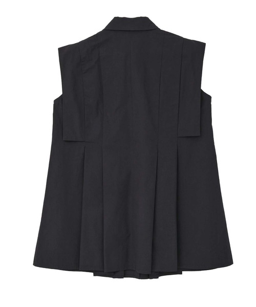 CLANE(クラネ)の「【CLANE/クラネ】PANELL PLEAT SQUARE SLEEVE SHIRTS/パネルプリーツスクエアスリーブシャツ(シャツ/ブラウス・レディース・ミント/ホワイト/ネイビー・1)」の9枚目の写真