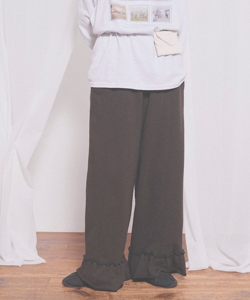 fig London(フィグロンドン)の「deco sweat pants(その他パンツ・レディース・ダークブラウン/グレー・FREE)」の1枚目の写真