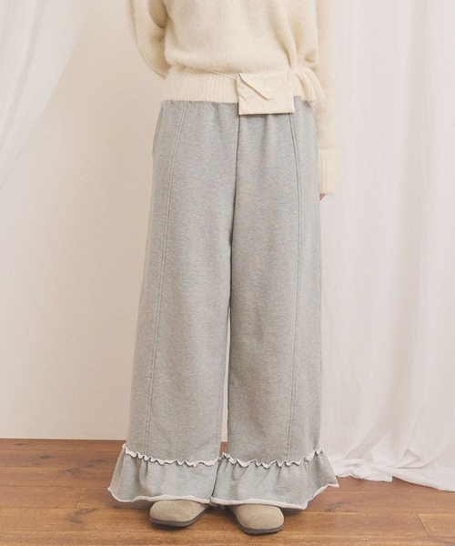 fig London(フィグロンドン)の「deco sweat pants(その他パンツ・レディース・ダークブラウン/グレー・FREE)」の2枚目の写真
