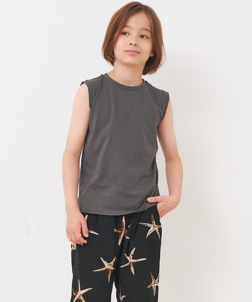 coca(coca)(コカ)の「キッズ クルーネックタンクトップ(タンクトップ・キッズ・アイボリー/チャコール/ライトグリーン/パープル・120/130/140/150)」の1枚目の写真