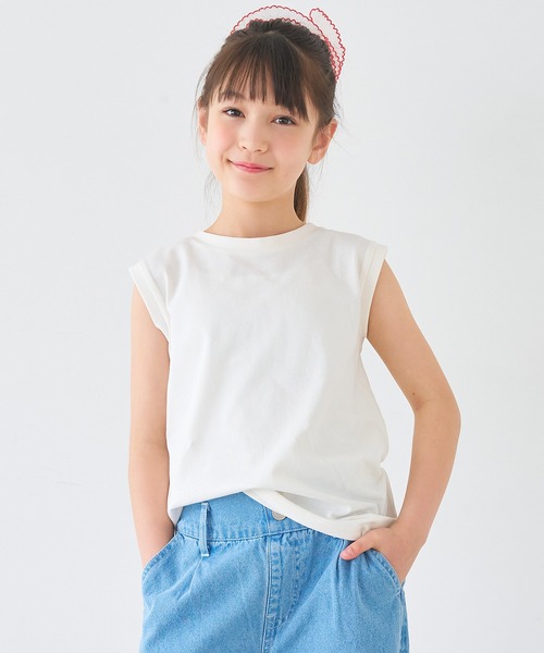 coca(coca)(コカ)の「キッズ クルーネックタンクトップ(タンクトップ・キッズ・アイボリー/チャコール/ライトグリーン/パープル・120/130/140/150)」の2枚目の写真
