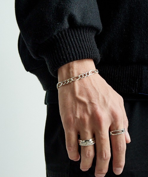 XOLO（ショロ）の「【WEB先行予約】[XOLO JEWELRY/ショロジュエリー] FIGARO LINK シルバーブレスレット 6MM（ブレスレット・メンズ・シルバー・19）」の2枚目の写真