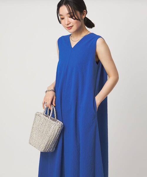 green label relaxing(グリーンレーベルリラクシング)の「【WEB限定】<at ease>カラミ ノースリーブ ワンピース(ワンピース・レディース・ブラック/ロイヤルブルー/ケリーグリーン・FREE)」の3枚目の写真