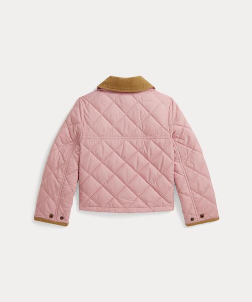 POLO RALPH LAUREN CHILDRENSWEAR（ポロ ラルフ ローレン チルドレンズウェア）の「コーデュロイトリム キルテッド バーン ジャケット（その他アウター・キッズ・ピンク・4/6/3）」の2枚目の写真