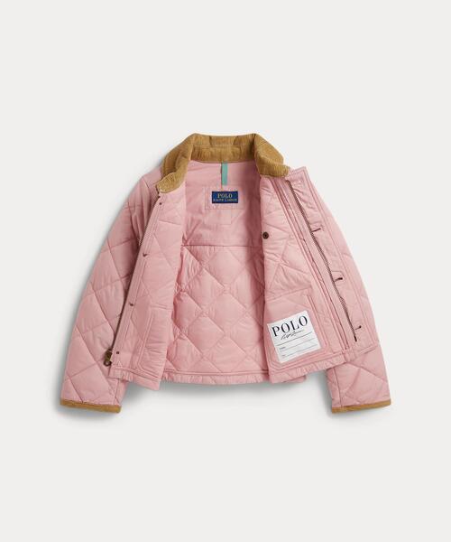 POLO RALPH LAUREN CHILDRENSWEAR（ポロ ラルフ ローレン チルドレンズウェア）の「コーデュロイトリム キルテッド バーン ジャケット（その他アウター・キッズ・ピンク・4/6/3）」の3枚目の写真