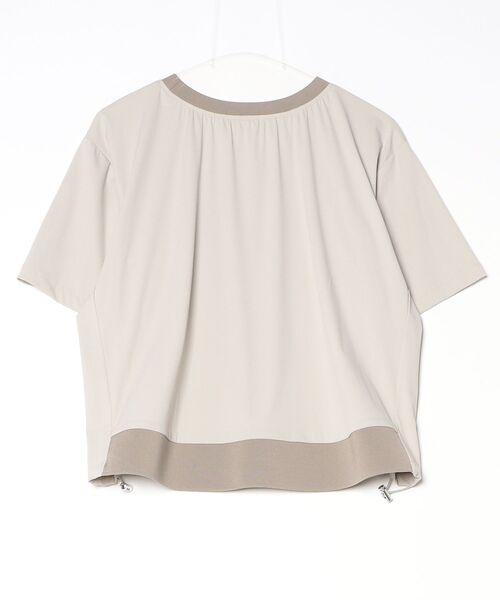 EGLANTINE（エグランティーヌ）の「EGLANTINE 接触冷感+UVカット ナイロンロゴプルオーバー 半袖（Tシャツ/カットソー・レディース・サンドベージュ/ブラック/チャコールグレー・38）」の5枚目の写真