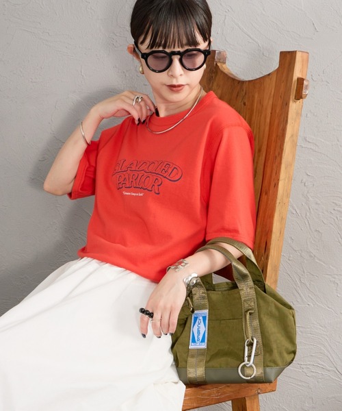 THE SHINZONE（ザ　シンゾーン）の「[THE SHINZONE/ザ シンゾーン] SLADOLED PARLOR プリントTシャツ（Tシャツ/カットソー・レディース・ネイビー/ホワイト/オレンジ・0）」の18枚目の写真