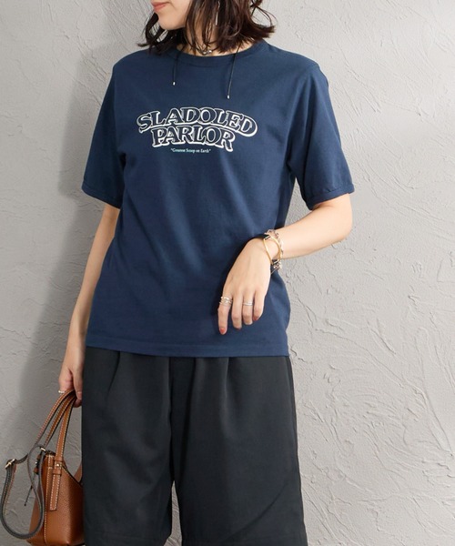 THE SHINZONE（ザ　シンゾーン）の「[THE SHINZONE/ザ シンゾーン] SLADOLED PARLOR プリントTシャツ（Tシャツ/カットソー・レディース・ネイビー/ホワイト/オレンジ・0）」の13枚目の写真