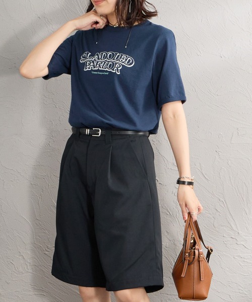 THE SHINZONE（ザ　シンゾーン）の「[THE SHINZONE/ザ シンゾーン] SLADOLED PARLOR プリントTシャツ（Tシャツ/カットソー・レディース・ネイビー/ホワイト/オレンジ・0）」の9枚目の写真