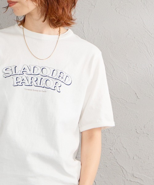 THE SHINZONE（ザ　シンゾーン）の「[THE SHINZONE/ザ シンゾーン] SLADOLED PARLOR プリントTシャツ（Tシャツ/カットソー・レディース・ネイビー/ホワイト/オレンジ・0）」の7枚目の写真