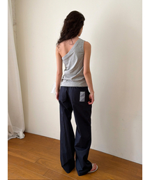 ECOMMAE（イコンマイ）の「PATCHWORK CURVED PANTS (NAVY)（その他パンツ）」